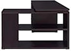 Pemberly Row L Shape Corner Storage Desk in Brown Cappuccino, Letter/Legal File, 5 Bookshelves