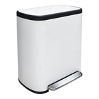 JM ·YIPENG Dual Trash Can Stainless Steel Recycle Bins for Kitchen, 60 L/16 Gallon Dual Compartment Recycling Trash Can with Soft-Close Lid and Removable Liner Buckets for Kitchen, Living Room, White