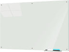 Glass Whiteboard 6' x 4', Magnetic Glass Dry Erase Board Frameless Wall Mounting, Large White Board for Office Home & School