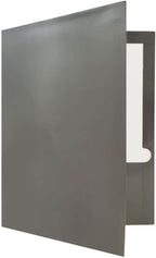 JAM PAPER Laminated Two Pocket Glossy School Folders - Letter Size - High Gloss Grey - 6/Pack