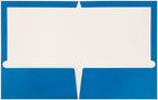JAM PAPER Laminated Two Pocket Glossy Folders - Blue - 3/Pack
