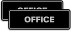 Signs ByLITA Standard Office Sign - Professional Business Signage - Easy to Install (Black/Silver) - Large 2 Pack