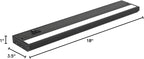 LED Under Cabinet Lighting Hardwired - 3CCT 18 Inch Black Finish - Undercabinet Lights for Kitchen - Linkable Undercounter Dimmable Plug in Light or Hard Wired - Under Counter Fixture Direct Wire