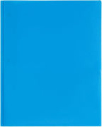 JAM PAPER Plastic Color POP Folders - 2 Pocket Durable Folders with Metal Prongs Fastener Clasps - Blue - 6/Pack