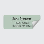 Dotty about Paper Personalized Sage Green Colorblock - Return Address Labels x 100