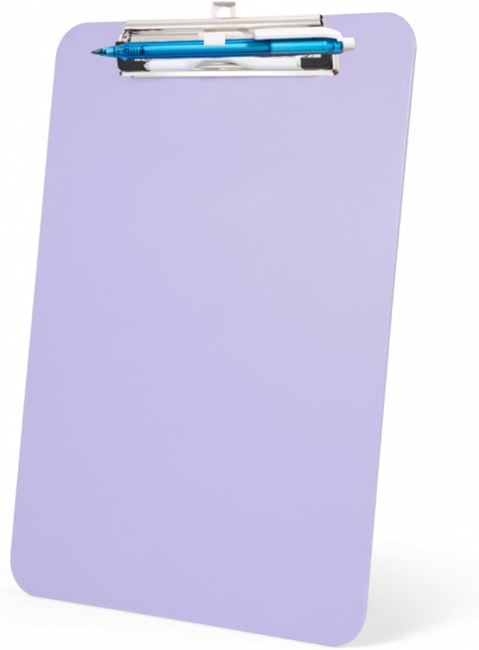 TFDLCG zm 1 PCS Purple Clipboard with Pen Holder, Standard A4 Letter Size,Nursing Clip Boards 8.5x11 Heavy Duty, Low Profile Clipboards for Women Kids Teacher, School Office Home Work