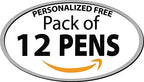 Personalized Ballpoint Pens - Retro -Retractable Click action - Custom - Black writing - Printed Name pens - Imprinted with Your Logo or Message - Includes Personalization - 12 Pens/Box (Red)
