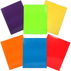 JAM PAPER Laminated Two Pocket Glossy School Folders - Letter Size - High Gloss Assorted Primary Colors - 6/Pack