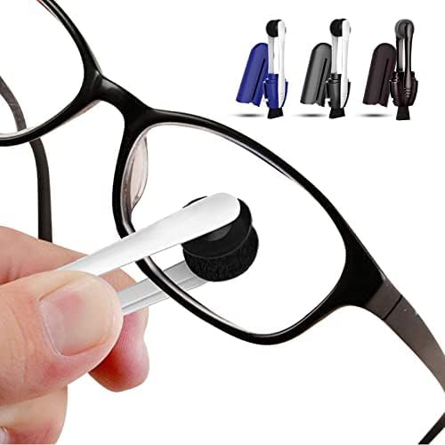 Portable Microfiber Eyeglass Cleaner (3Pcs), Efficient and Durable Carbon Microfiber Technology, Lens Cleaner with Carbon Microfiber Tech and Mini Sunglasses Brush Cleaning Tool