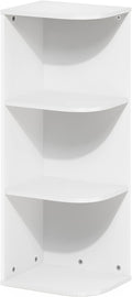 Furinno PASIR Book Shelf, 3-Tier Corner Bookshelf, Open Shelves Bookcase 9.3 x 12 x 31.5, for Living Room, Bedroom, Home Office, White