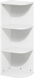 Furinno PASIR Book Shelf, 3-Tier Corner Bookshelf, Open Shelves Bookcase 9.3 x 12 x 31.5, for Living Room, Bedroom, Home Office, White