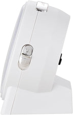 Tinload 4.3" No Ticking Analog Alarm Clock,Silent Readable for Seniors,Easy to Set,Gradual Rise Alarm,Big Numbers,On/Off Switch on Side,Gentle Wake,Snooze,Lighted on Demand,Battery Operated,White