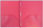 JAM PAPER Plastic 2 Pocket POP Folders - Durable School Folders with Metal Prongs Fastener Clasps - Assorted Primary Colors - Bulk 96 Folders/Box (16 Assorted Packs of 6)
