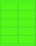 NextDayLabels - 8-1/2 x 11 Neon Color High Light Fluorescent Labels for Laser & Inkjet Printer (Green Fluorescent, 4 x 2-10 Per Page | 1000 Labels)