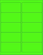 NextDayLabels - 8-1/2 x 11 Neon Color High Light Fluorescent Labels for Laser & Inkjet Printer (Green Fluorescent, 4 x 2-10 Per Page | 1000 Labels)