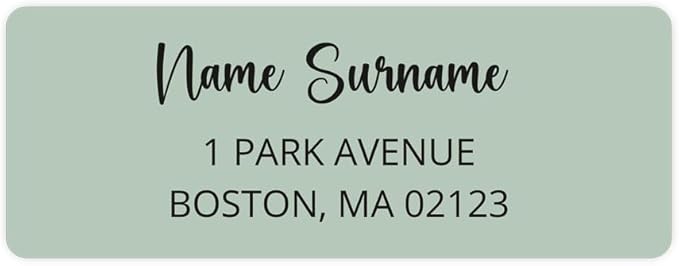 Dotty about Paper Personalized Sage Green Colorblock - Return Address Labels x 100