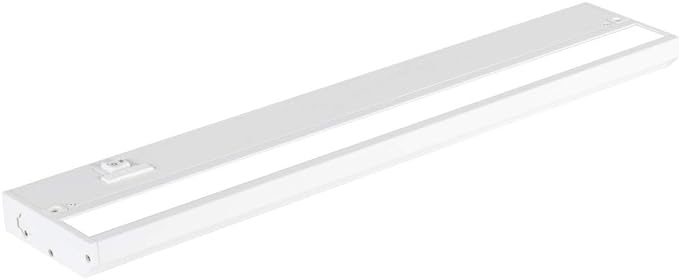 LED Under Cabinet Lighting Hardwired - 3CCT 18 Inch White Finish - Undercabinet Lights for Kitchen - Linkable Undercounter Dimmable Plug in Light or Hard Wired - Under Counter Fixture Direct Wire