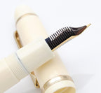 JINHAO X159 Fountain Pen (F Nib 0.5mm, Ivory White with Gold Clip)