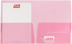 JAM PAPER Plastic Light Weight Flexible Two Pocket Presentation Folders - Red - 6/Pack