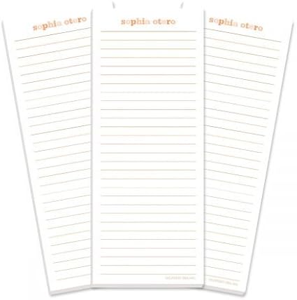 Current Personalized Tangerine Color Wash Lined Shopping List Pads -Set of 3, Lined, 50-sheet pads, Choose Color, Add Your Name, Personalized Stationery, Housewarming Gift