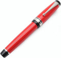 xixixiaozhu Metal Big Fountain Pen Set Medium Nib 0.7mm, Includes Ink Refill Converter, 5 Ink Cartridges & Gift Box (Medium Nib 0.7mm, Red with Silvery Clip)