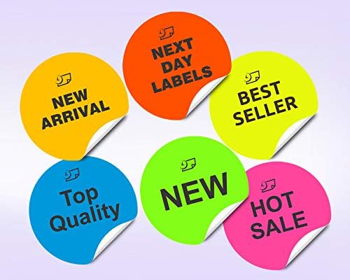 8-1/2 x 11" Neon Color High Light Fluorescent Labels for Laser & Inkjet Printer (Green Fluorescent, 1.66" Round - 24 Per Page | 2400 Labels)