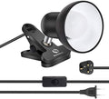 RONG&LAN Clip lamp,360° Rotation Clip on Lamp Portable Book Reading Light,Clamp on Desk/Table/Bunk Bed/Cupboard Home Lighting, (Desk lamp,Seven Colors for Your Choice) (Black,2)