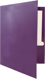 JAM PAPER Laminated Two Pocket Glossy School Folders - Letter Size - High Gloss Purple - Bulk 50/Box