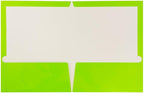 JAM PAPER Laminated Two Pocket Glossy Folders - Lime Green - 3/Pack