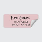Dotty about Paper Personalized Blush Pink Colorblock - Return Address Labels x 100
