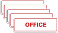 Signs ByLITA Standard Office Sign - Professional Business Signage - Easy to Install (White/Red) - Medium 5 Pack