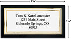 Colorful Images Black and Gold Foil Metallic Return Address Mailing Labels, Personalized with Names & Addresses, Set of 144 Custom Self Adhesive, Easy Peel Flat Label Sheets, 1-⅛ ”x 2-¼” Size