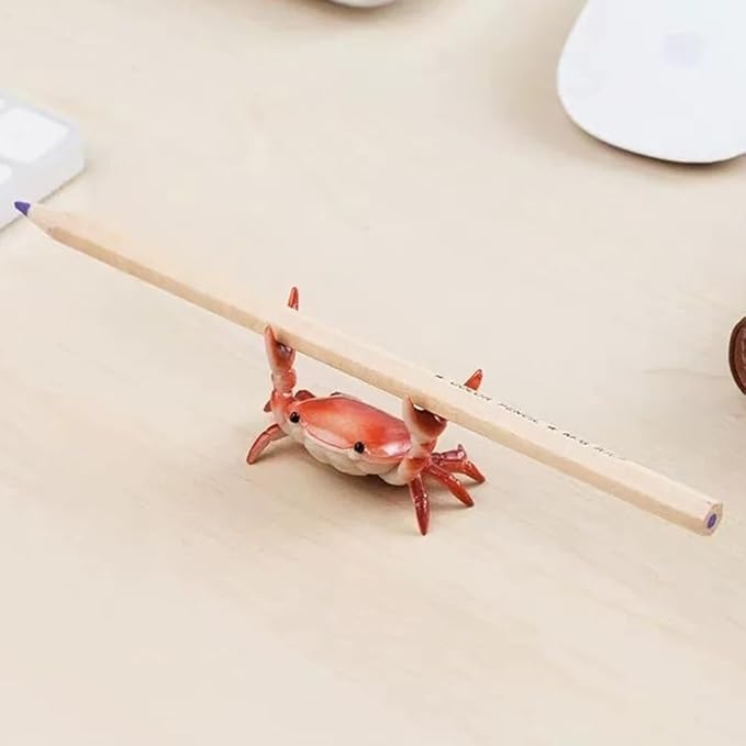 Crab Pen Holder for Desk, Cute Multifunctional Weightlifting Desk Crab Pencil Holder Organizer for Pens, Pencils & Makeup, Funny Desktop Decor Gift for Home Office School (Purple)