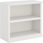 Bevfint 30" Bookcase, White Floor Standing Bookshelf, 2-Tier Display Shelves Open Storage Organizer, Book Case for Living Room Hallway Kitchen Home Office Bedroom, White 2 Tiers