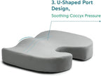 Ergonomic Gel Insert Memory Foam Seat Cushion | Cooling Gel Pad | Sciatica | Back Pain Relief | Office Chair Cushion |Stadium Seat, Airplane Seat Cushion, Chair Pads | Lumbar Support Pillow |Hip Pads
