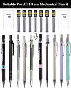 Lifreer 1.3mm Unbreakable Pencil Refills (740 Pcs), 2 Premium Erasers, Long Lasting HB Pencil Lead for Students & Professionals
