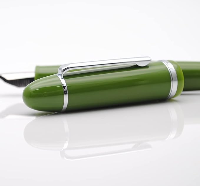 JINHAO X159 Fountain Pen (EF Nib 0.38mm, Avocado Green with Silvery Clip)