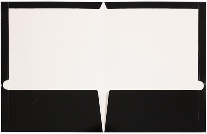 JAM PAPER Laminated Two Pocket Glossy Folders - Black - 3/Pack