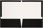 JAM PAPER Laminated Two Pocket Glossy Folders - Black - 3/Pack