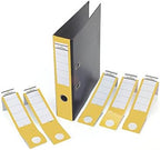 Durable 809004 Ordofix Self-Adhesive Spine Labels for Lever Arch File - Yellow, Pack of 10