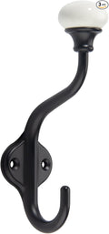 TUNNY Coat Hooks - 3 Pack Matte Black Towel Hooks Robe Hooks Decorative Wall Hooks for Bathroom Bedroom Kitchen Towel Robe Clothes Cabinet Closet Bathroom Hardware