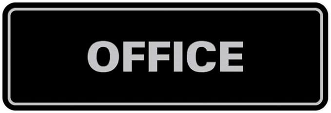 Signs ByLITA Standard Office Sign - Professional Business Signage - Easy to Install (Black/Silver) - Small 1 Pack