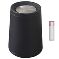 YOJIA 10L / 2.6Gal Metal Black Trash Can with Swing Lid, Modern Brass Garbage Can with Removable Inner, Decorative Unique Waste Basket for Bathroom, Bedroom, Office, Hotel, (Black)