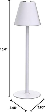 Timjorman Modern LED Cordless Table Lamp, 4000mAh Rechargeable Battery, 3 Level Brightness Night Light, Metal Shell, Minimalist Design, for Couples Dinner/Coffee Table/Restaurant/Bedroom, White