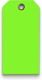 Tags 4 Less 15 Mil Waterproof Plastic Tags, Pack of 100 – 3” x 6” Heavy Duty Plastic Tags for Labeling, Outdoor Tagging, Equipment Labeling, Luggage, Valves & More (Fluorescent Green)