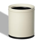 YOJIA 2.6 Gallon/10L White Trash Can,Open Top Metal Waste Basket, Modern,Elegant Garbage Can,Under The Table Trash Bin,for Bathroom,Bedroom,Living Room,Kitchen,Office,Bank,Cafe(White 10L)
