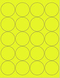 NextDayLabels - Pack of 100 Sheets, 8-1/2 x 11 Fluorescent Labels for Laser & Inkjet Printer (Yellow Fluorescent, 2" Round - 20 Per Sheet, 2000 Labels)