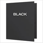 Oxford Twin-Pocket Folders, Textured Paper, Letter Size, Black, Holds 100 Sheets, Box of 25 (57506EE), 8-1/2 x 11