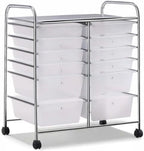 Giantex 12 Drawer Rolling Storage Cart Tools Scrapbook Paper Office School Organizer (White)