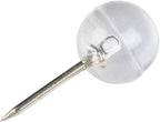 JAM PAPER Colorful Push Pins - Round Head Map Thumb Tacks - Clear Pushpins - 100/Pack